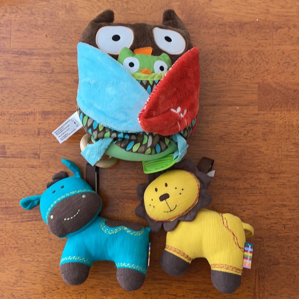 Set of 3, Skip Hop, Mamas and Papas baby soft toys